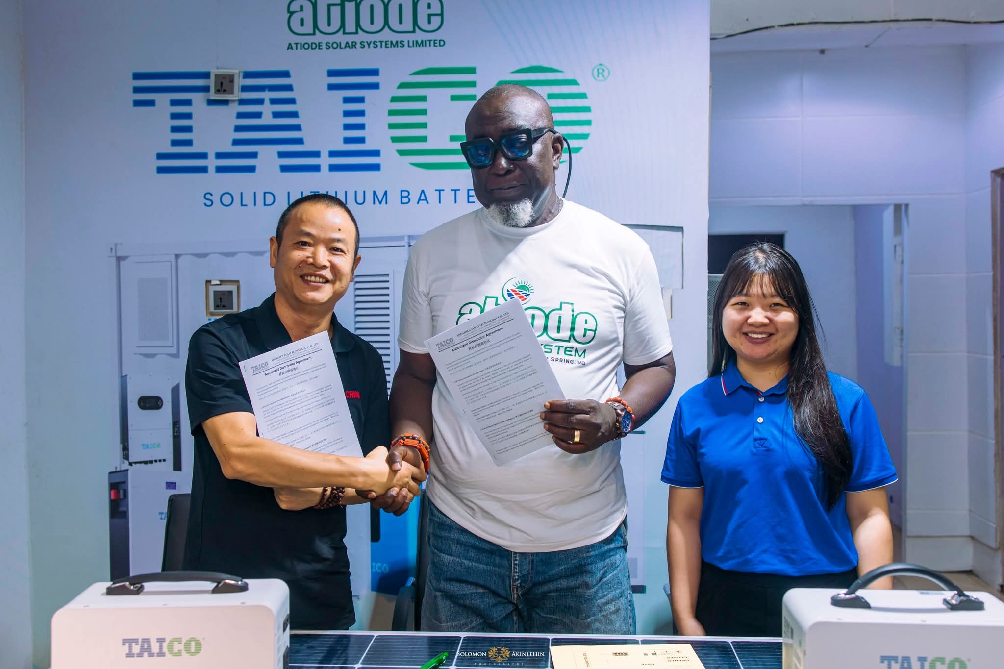 ShenzhenTaicoTechnology, Co., Ltd China appoints Atiode Solar System Limited , Benin City as an Official Authorised Service Centre in South South and South East